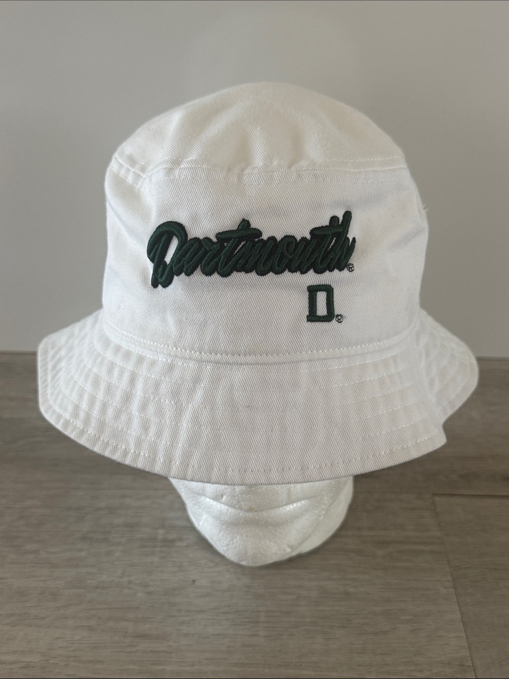 Vintage Champion Dartmouth Bucket Hat Embroidered White